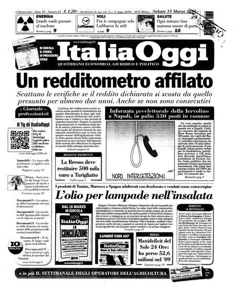 Italia oggi : quotidiano di economia finanza e politica